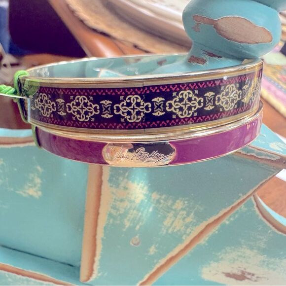 Vera Bradley Jewelry - Vera Bradley Womens Bracelet Canterberry Magenta Bangle‎ Set NWT Boho